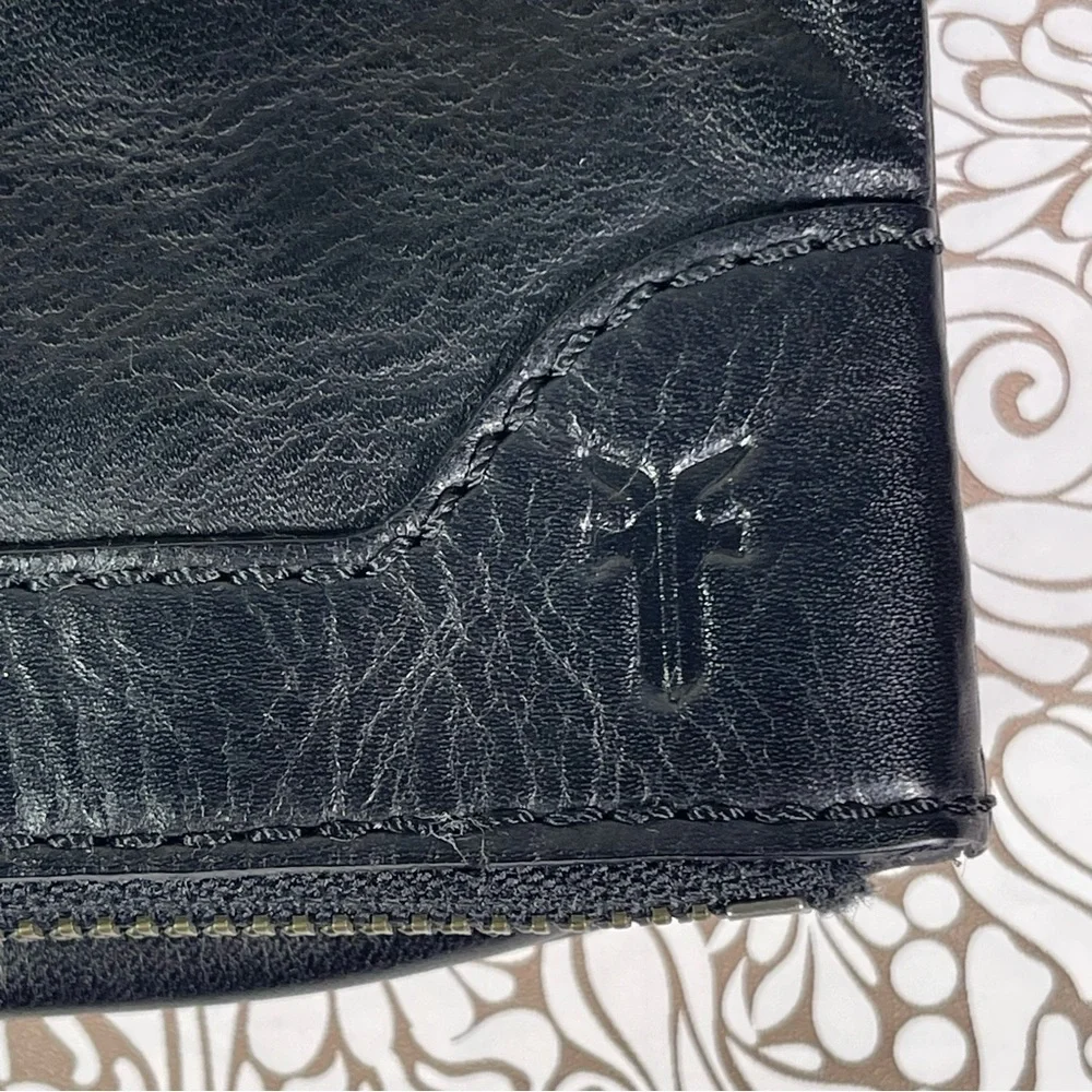 Frye Melissa Crossbody Stadium Bag Purse Black Leather - Picture 10 of 12